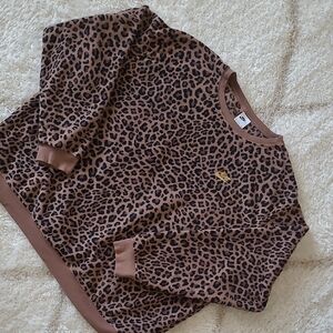 Nike Women's Sportswear Club Fleece Leopard Crewneck Sweatshirt XXL